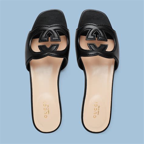 gucci logo cut out sandals|authentic gucci sandals women.